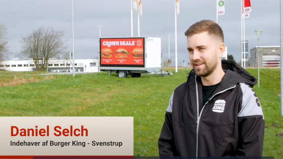 Burger King bruger flytbar storskærm for at kunne sælge mere